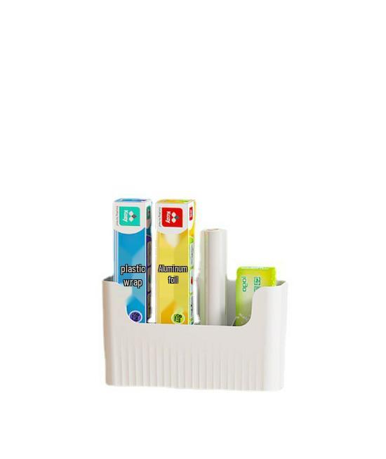 Wall-Mounted Storage Box: Cling Film Holder & Bathroom Organizer