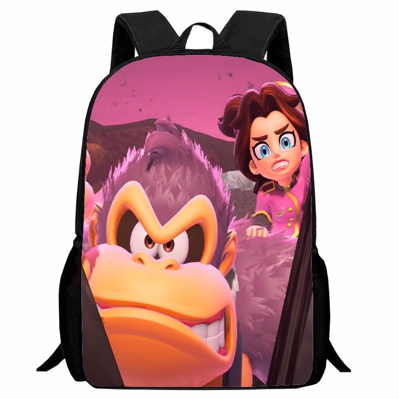 Donkey Kong Bananza, full-open student schoolbag, cartoon backpack, male