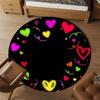 1pc Heart Circle Round Chair mat Area Rug - Non-Slip, Floor Mat for Office, Bedroom, home decor Christmas Gift p0811081