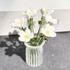 1 Set Glass Flower Bouquet with Vase Hand-Blown Mini Flower Decoration Home Living Room Handmade Simulation Floral Ornament with Stem