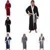 Cozy Long Sleeve Hooded Bathrobe For Autumn And Winter Homewear In Multiple Colors
