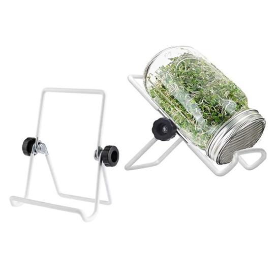 Supporto per Vaso Mason Inclinato Stabile Regolabile Anti-caduta Antiscivolo Fisso Acciaio Inossidabile Vaso Mason Germogliatore Supporto per Vaso Articoli per la Casa