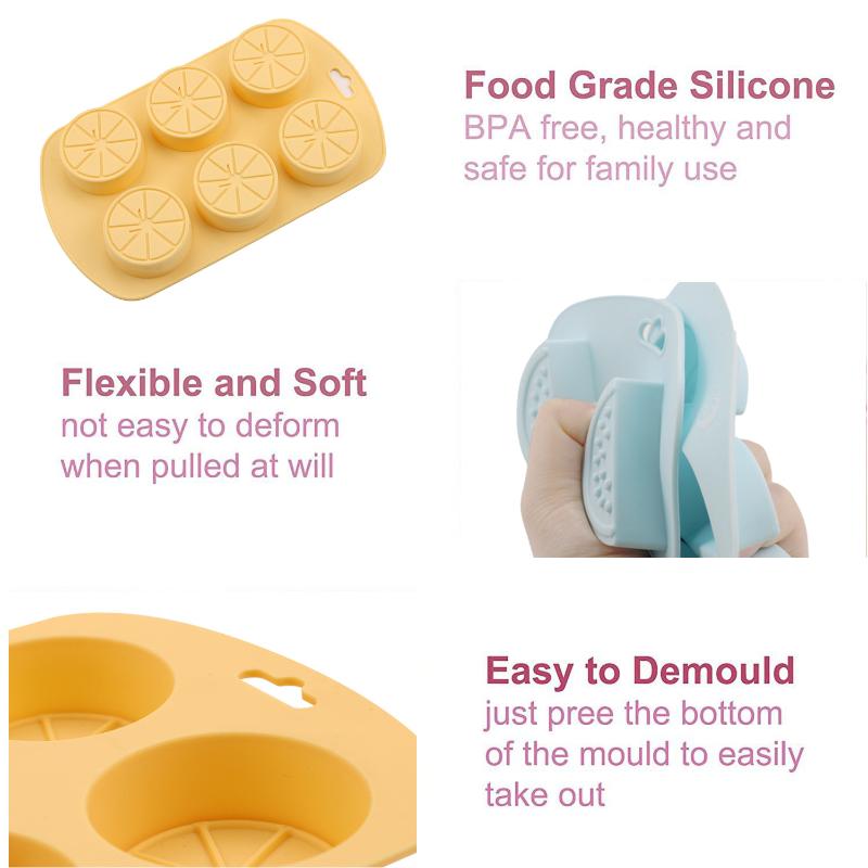 Watermelon Strawberry Lemon Shaped Silicone Mold DIY Flexible Easy Release Fondant Chocolate Gummy Pudding Molds