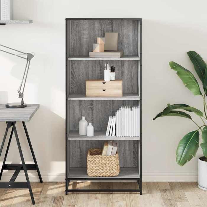 VidaXL Bibliothèque sonoma gris 60x35x139 cm bois d'ingénierie, étagère à livres, porte-livres, support à livres, armoire de 3300843