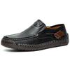 Fashion Men Casual Shoes Handmade Leather Loafers Comfortable Men's Shoes Quality Split Leather Flat Driving Shoes Size 48