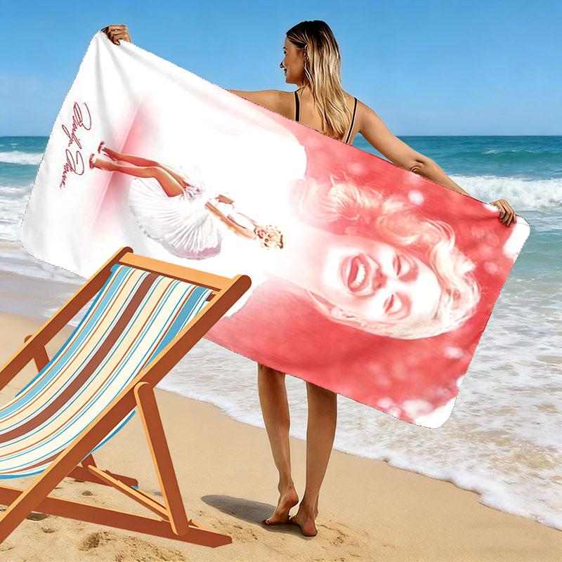 Marilyn Monroe Print Beach Towel, Large Soft Quick Dry Towel for Beach Camping Swimming