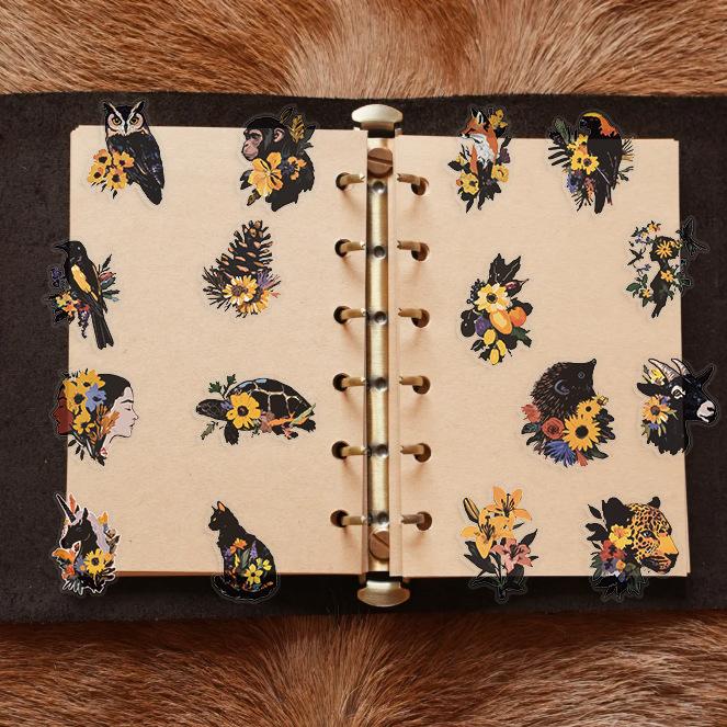 50 Transparent Colored Natural Sticker Stickers Package, Waterproof Transparent PET Hand Account Decorative Guitar Notebook