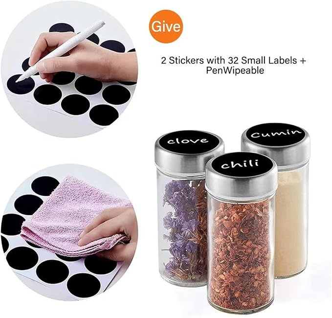 Revolving Spice Rack with 12/16/20 Jars, Rotating Seasoning Organizer with Labels, Stainless Steel Spice Carousel for Kitchen Countertop, Cabinet