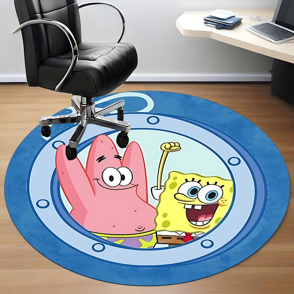 1pc SpongeBob, Patrick Star Carpet, Round Non-Slip Durable Large Size Office Carpet, Suitable for Office, Beautiful Decoration
