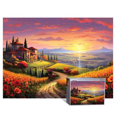 Addone 1000-Piece Jigsaw Puzzle: Picturesque Tuscany & Sunflowers BB5302