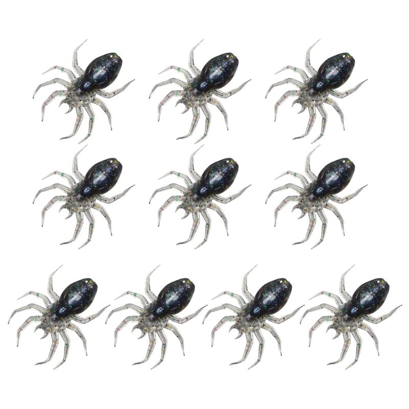 

10Pcs Spiders Lures Artificial Worm Lures Sequins Soft Swimbait Topwater Swimming Lures Baits for Outdoor Fishing фиолетовый