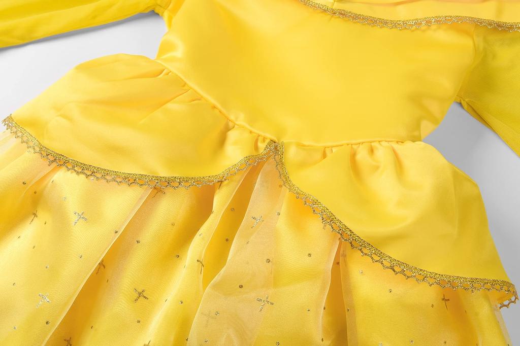 ReliBeauty Princess Halloween Costume for with Size 110 Dress, Girls, Accessories, Yellow,