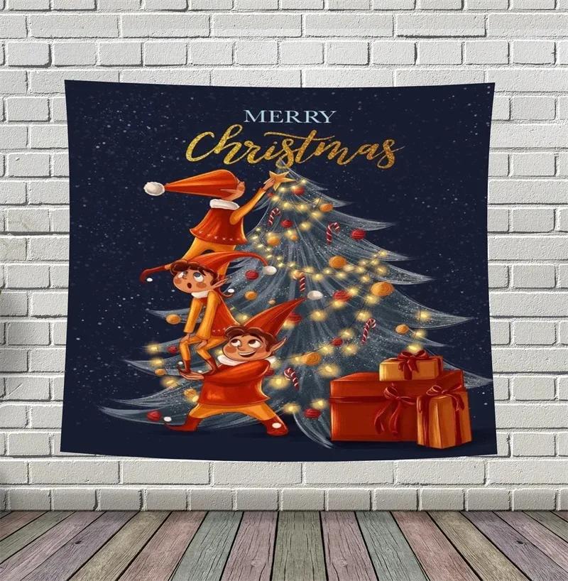 Рождественская тема Рождественский коттедж Гобелен Гостиная Диван Домашний декор — фото 9