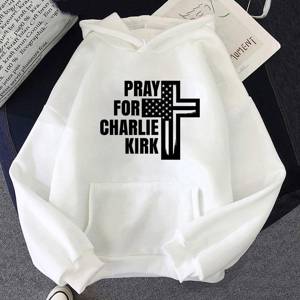 PRAYFOR Charlie Kirk Hoodies Grafikdruck Weiche Sweatshirts Langärmelige Fleece-Kleidung Harajuku Charlie Kirk Pullover