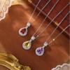 S925 Sterling Silver Necklace Women's Natural Stone Water Drop Pendant Crystal Stone Clavicle Chain Dress Accessories