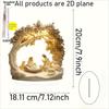 2D Flat Bohemian Style Acrylic Christmas SceneTabletop Decoration, Mary, Joseph, Baby and Shepherds and Animals, Suitable for wall decoration, porch,