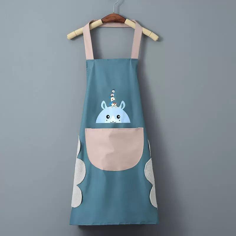 

Водонепроницаемый и маслостойкий кухонный фартук - Модный унисекс дизайн для готовки и работы по дому 70 * 68 [Thin]