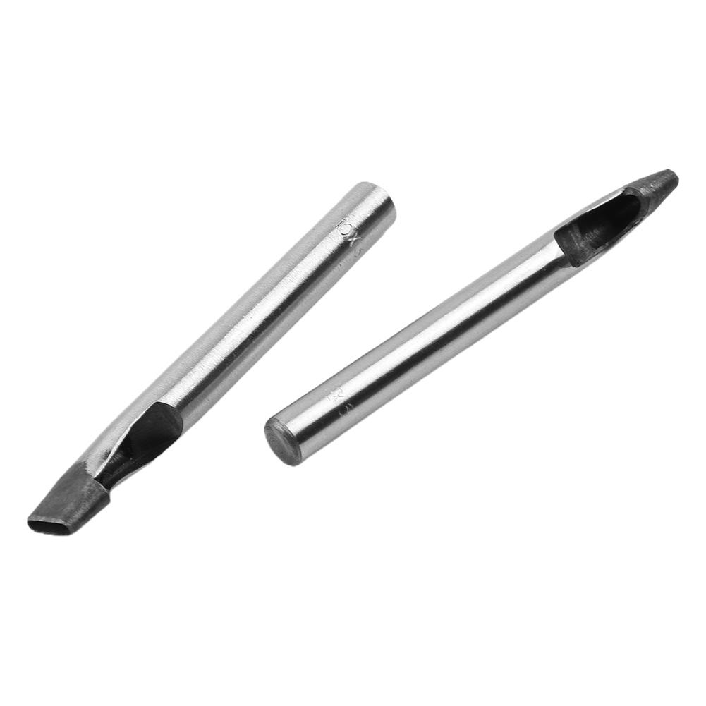 5pcs/set Hollow Punches DIY Tool Hole Punch Hollow Punch Leather Oval Shape Silver Steel 6-10mm Belt Watch-strap