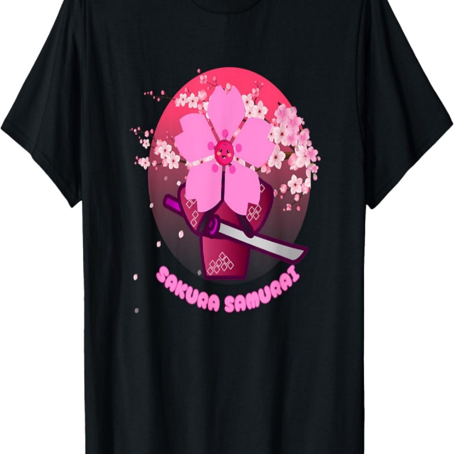 Kawaii sakura samurai cute cherry blossom T-Shirt S