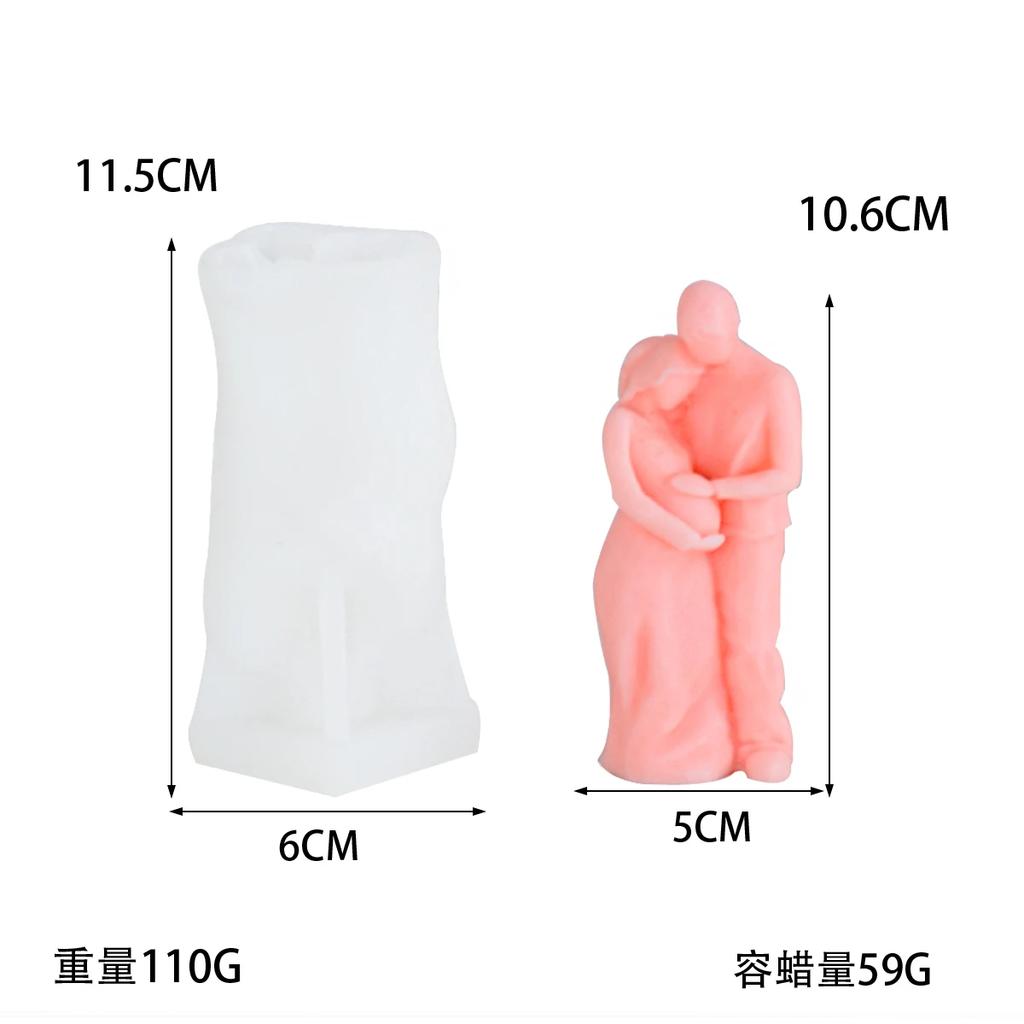 3D Mom Hug Baby/Pregnant/Couple Hug Candle Silicone Molds DIY Handmade Soap Plaster Resin Crafts Statue Mold Home Decor