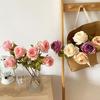 Realistyczny Sztuczny Kwiat Róży z Długą Łodygą Bukiet Sztucznych Róż na Walentynki Dekoracja Ślubna DIY Bukiet Ślubny