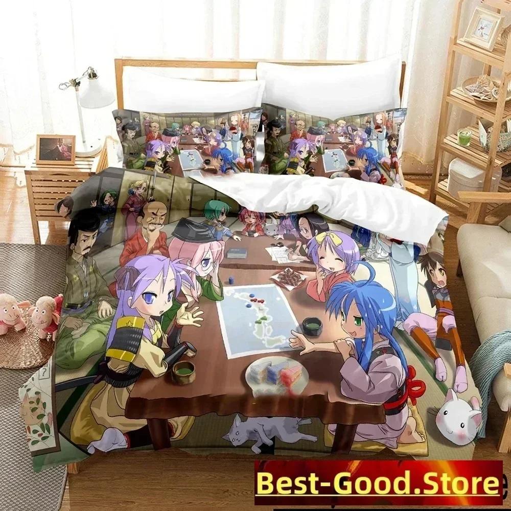 Anime Konata Izumi Lucky Star Bedding Set Printed Bed Set With Pillowcase Bed Duvet Cover Soft Queen King Size Bedclothes Home
