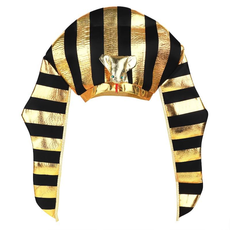 Mens Egyptian Pharaoh Hat Gold Egypt King Headpiece Snake Pharaoh Cosplay Halloween Party Costume Dress Up Themed Party