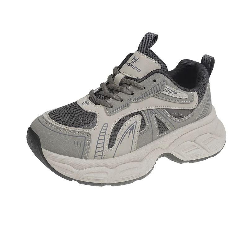 Spring New Thick-soled Double-mesh Dad Shoes Casual and Lightweight Sports Shoes High-tide Shoes