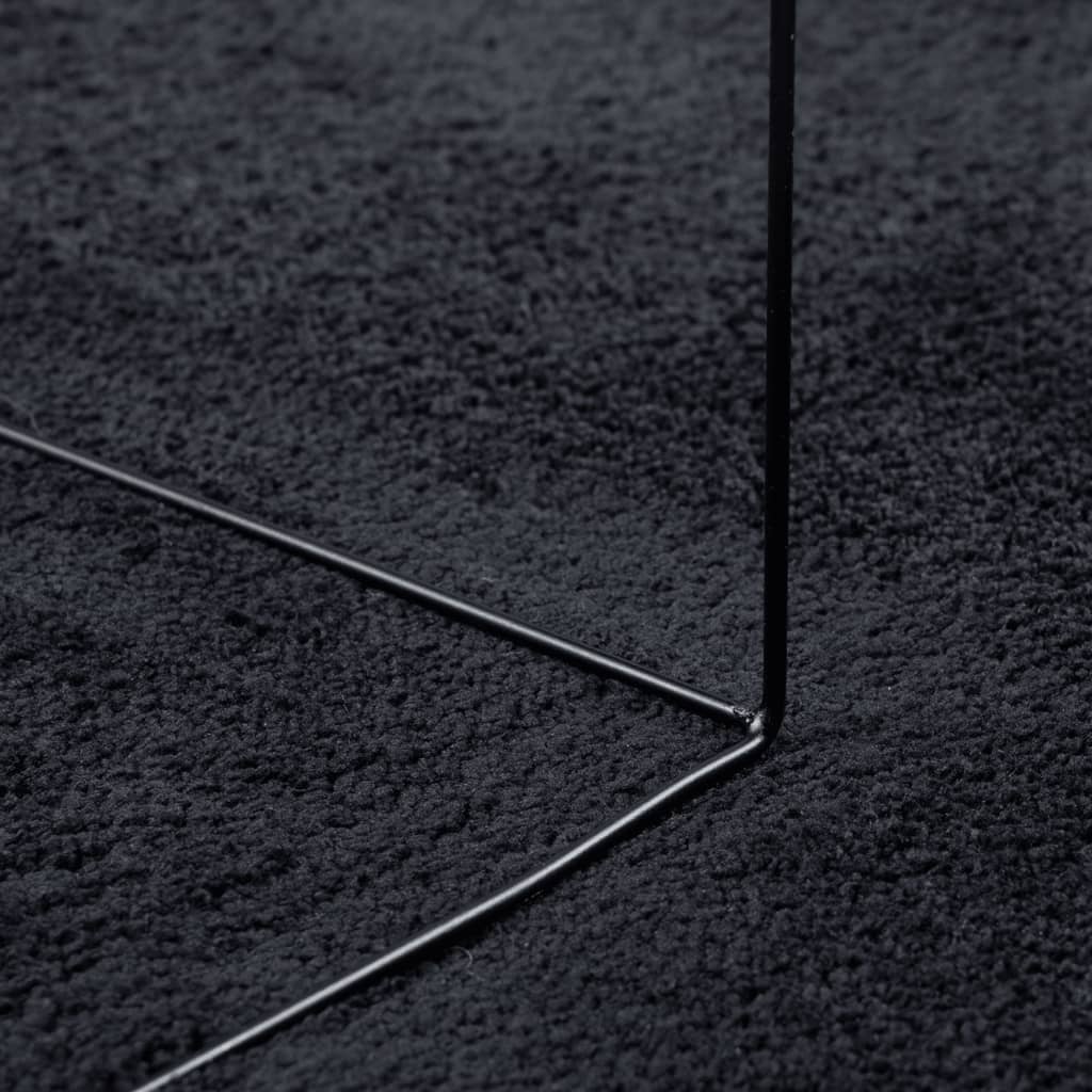 Oviedo Short Pile Rug Black 140 X 200 Cm