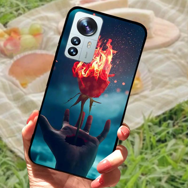 For Xiaomi Mi 12 Case 12X 12S Soft Silicone Cartoon Painted Phone Cover For Xiaomi 12 Pro Case 12S PRO Shockproof Coques Bumper