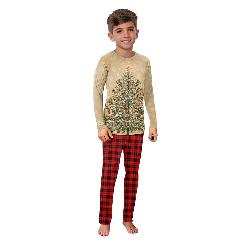 Christmas Prints Family Matching Long Sleeve Tops+Pants Set Family Matching Sets