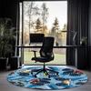 Truck Printed Round Rug Carpet Chair Rug Area Rug Entryway Doormats,for Office Chair Living Room Bedroom Kitchen Room.