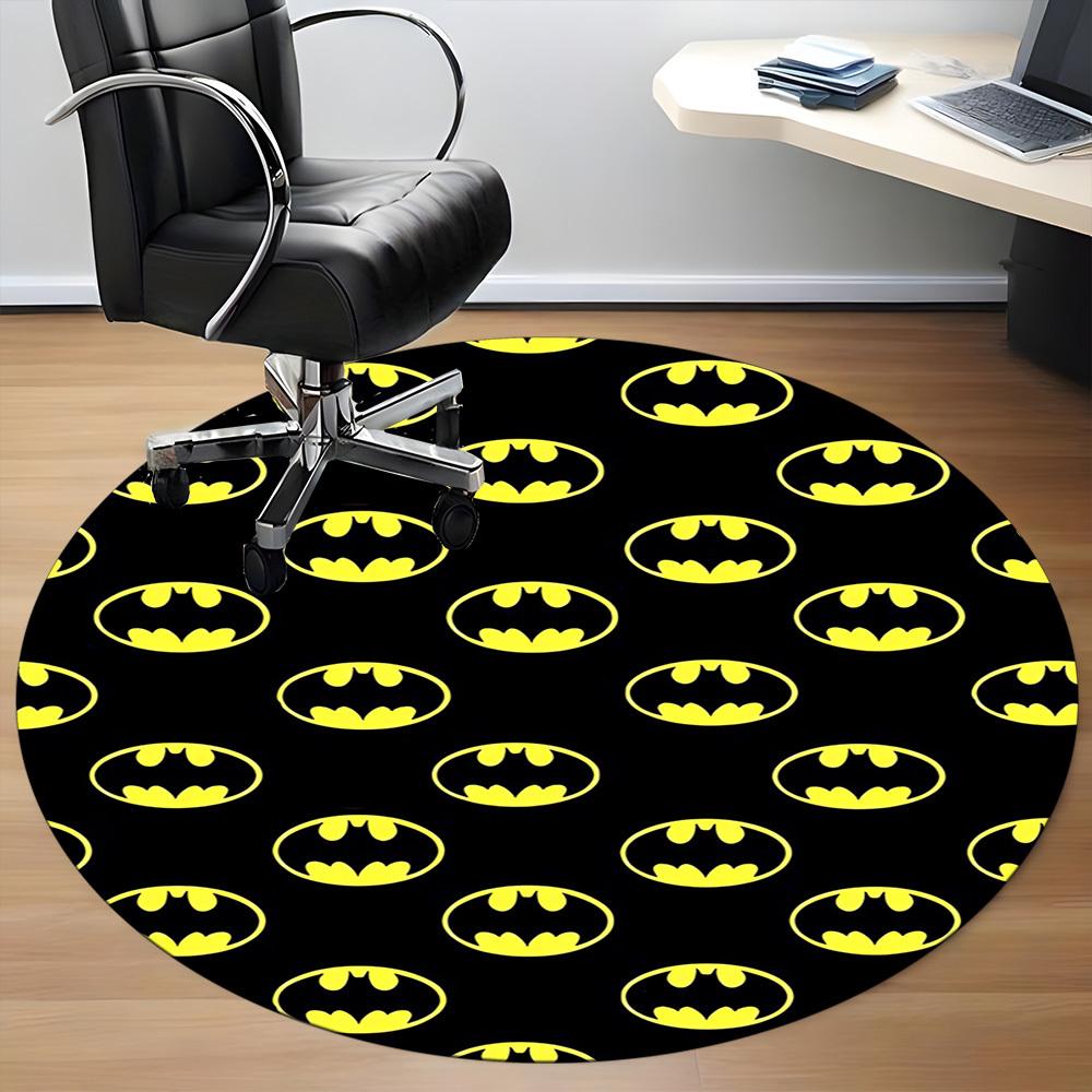 1pc Batman Symbols Office Round Area Rug, Under Office Chairs Bedroom Living Room Home Decor, Room Deco, Available in Various Sizes