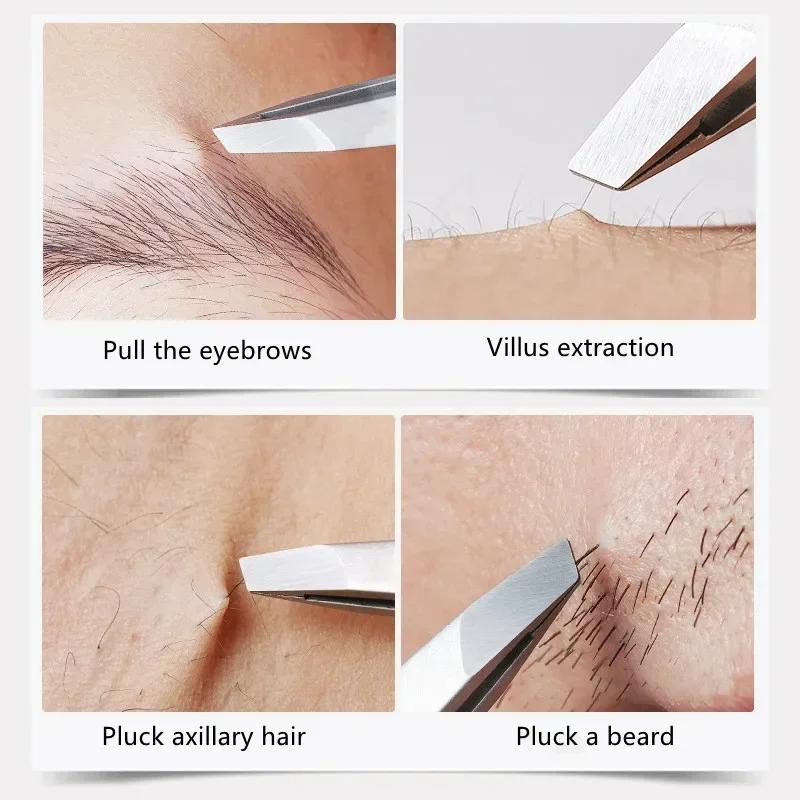 1 st Ögonbrynspincett i rostfritt stål för män och kvinnor, pincett med hög precision, cellklämma med hög precision, pormärkesklämma