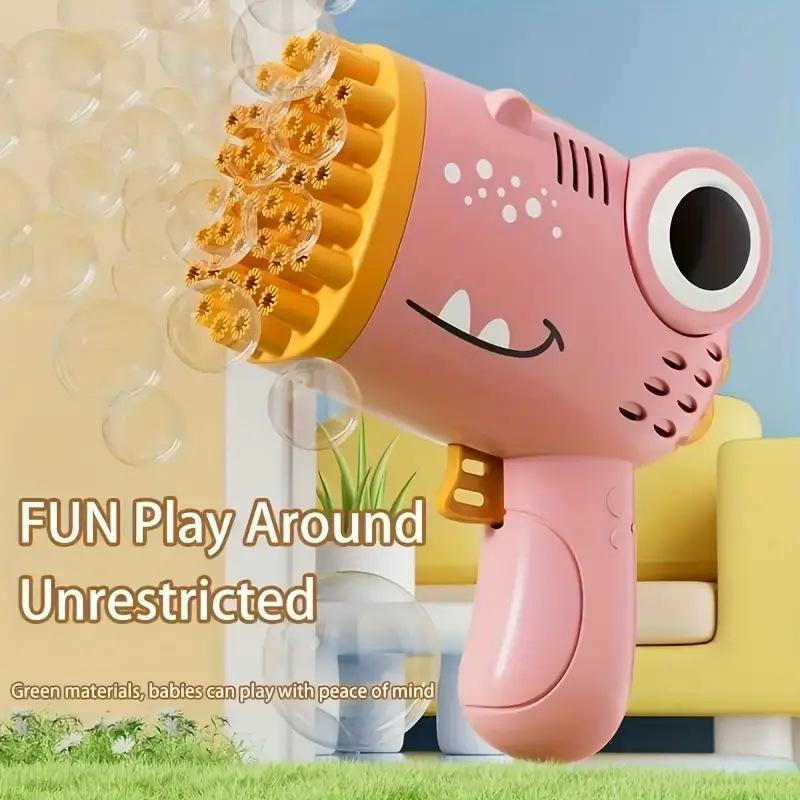 40 Holes Cute Dinosaur Bubble Gun BPA Free Bubble Maker Toy for Toddlers Kids Outdoor Summer Play Time