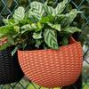 AEE4-Wall Flower Pots Wall-Mounted Flower Pots Semi-Circular Fence Flower Pots With Drainage Hooks