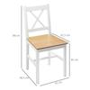 Set of 2 Dining Chairs In Solid Wood Country-Style Kitchen Chair Cross Back White and Oak