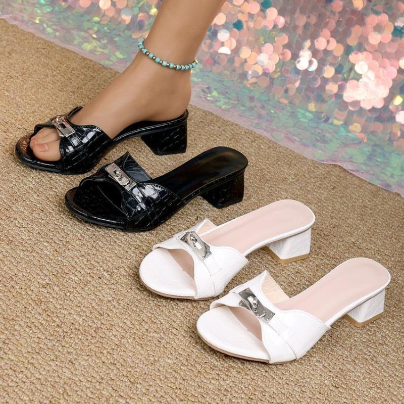 

Flip-flops Mid-heel Shoes One-line Shoes Beach Flip-flops 43 чорний