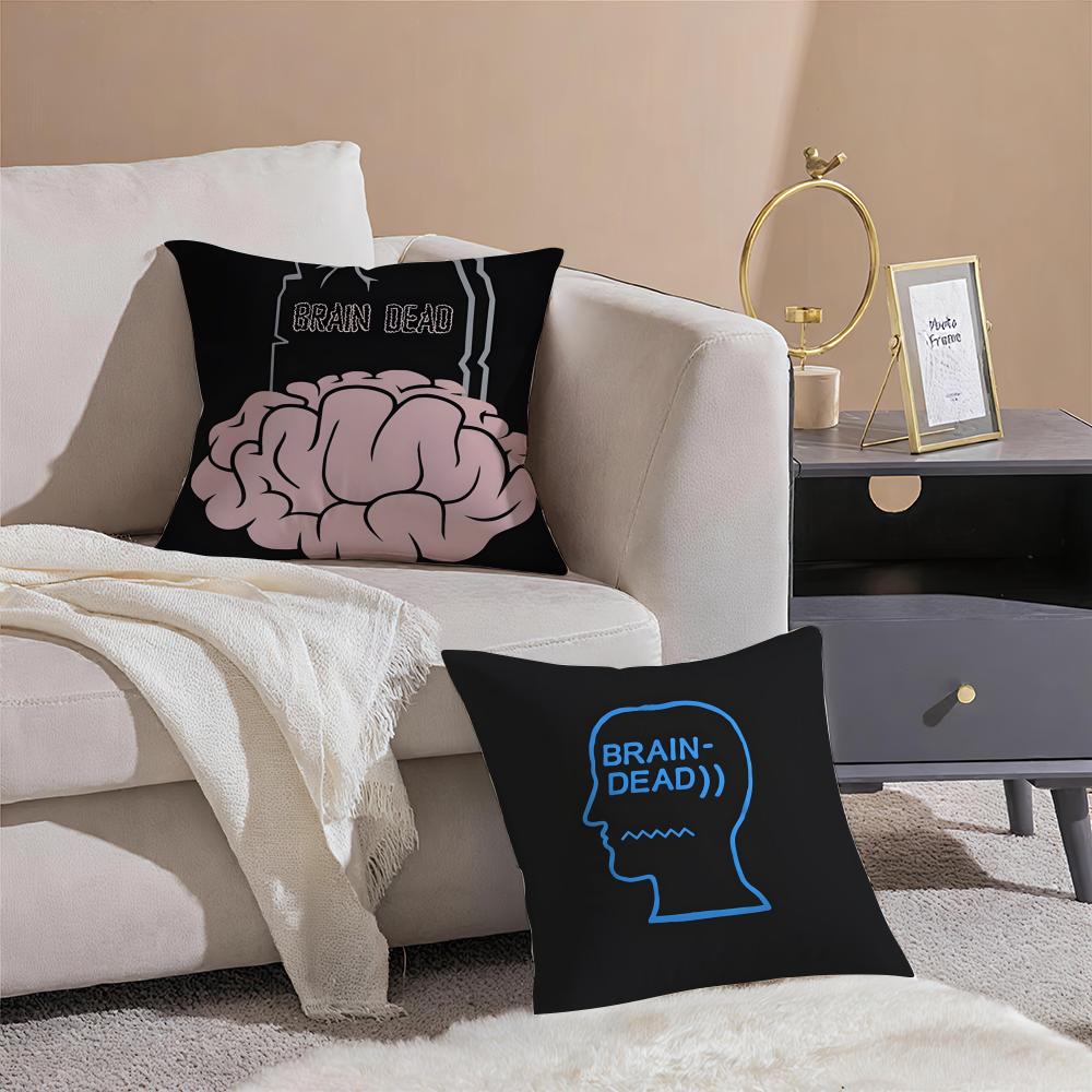 Los Angeles BBrain DDead Cushion Cover Pillowcase Short Plush Invisible Zipper Room Sofa Cushion Cover