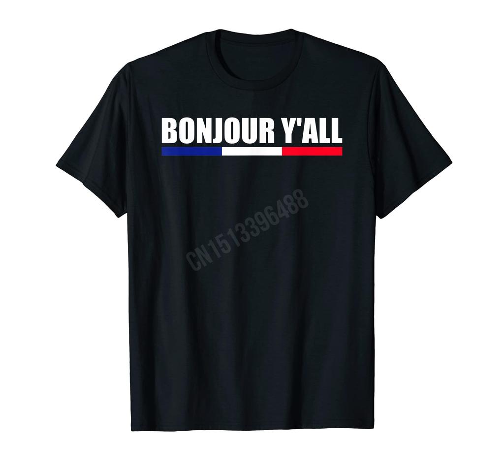 ZX More Design French Culture Bonjour YAll France Roots Flag Tshirts Hip Hop Tops Cotton Tees