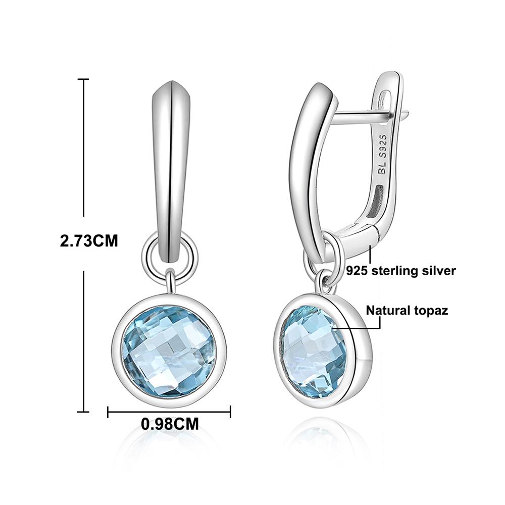 Einfache Lünettenfassung Silberohrringe rund 8mm 4ct 925 Sterlingsilber feiner Schmuck für Mädchen schönes Geschenk