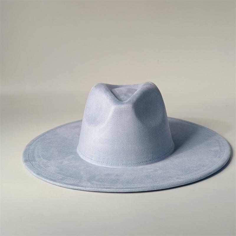 Cappelli Fedora Rancher in Camoscio Vegano Cappelli Vuoti per Burning Cuore Multicolore a Forma di Cappello 9.5cm Ala Unisex Cappello Jazz Cappello da Chiesa