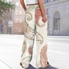 Women's Printed Wide Leg Pants With Pockets High Waist Drawstring Loose Casual Pants