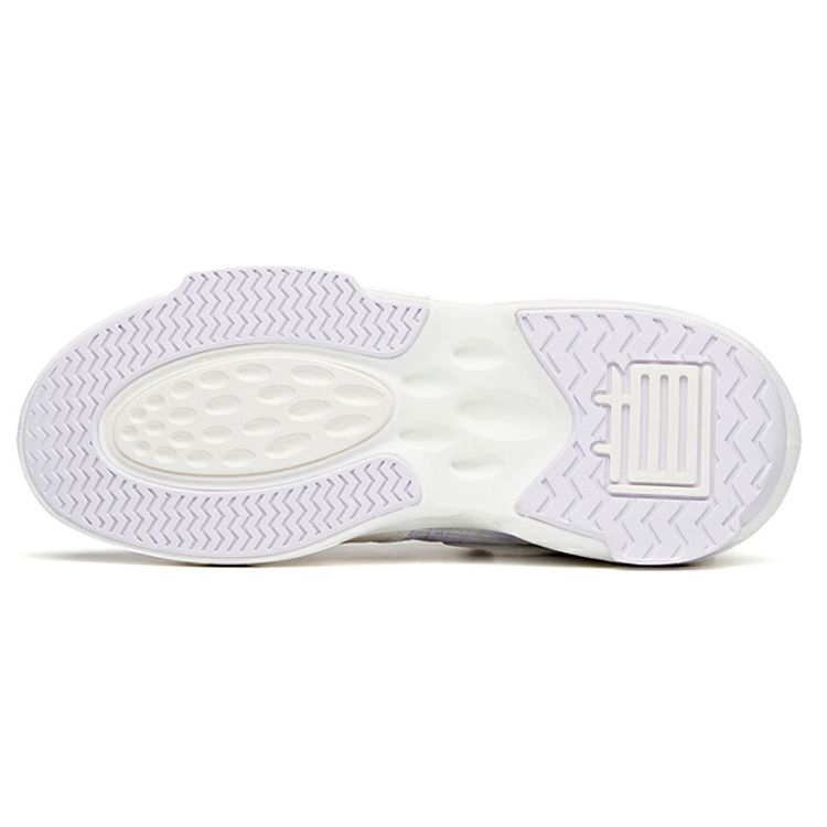 Anta Dominator Non-Slip Lightweight Durable Mid-Top Skate Shoes Women Skate Shoes White Purple 122128084-6