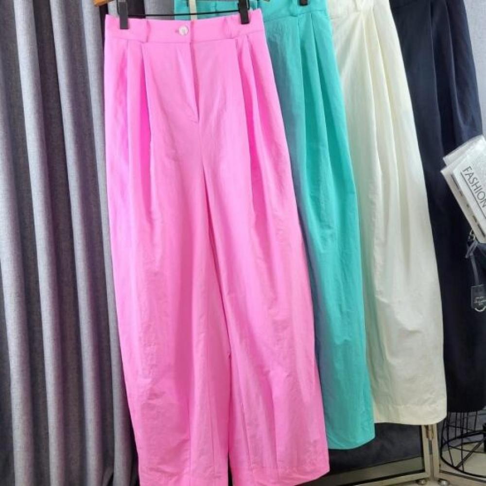 C S In The Room blaCk Label Timo wrInkled pIntuCk baCkbandIng Wide pantS 4Color