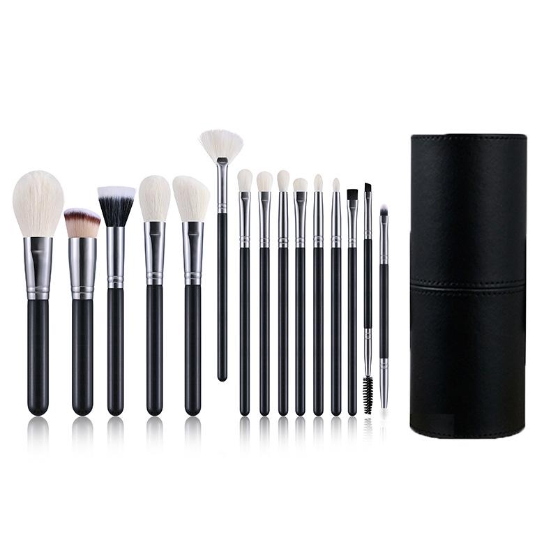 Cangzhou 15-Piece Animal Hair Makeup Brush Set: Eye Shadow & Foundation Brushes