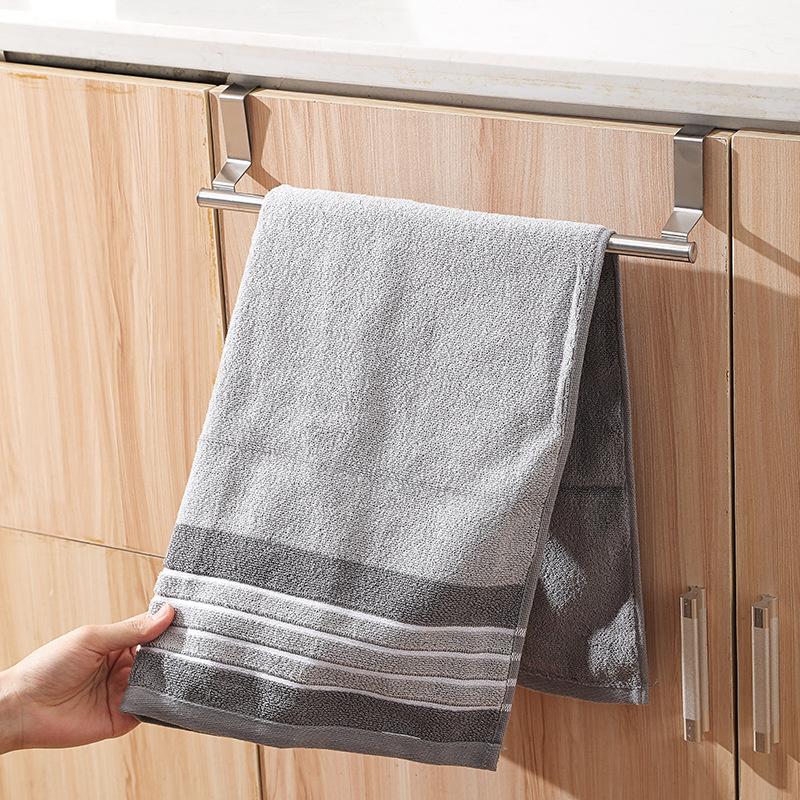 1PC S/L Towel Rack Over Door Stainless Steel Towel Bar Storage Organizer Bathroom Kitchen Cabinet Door Hanging Towel Rack