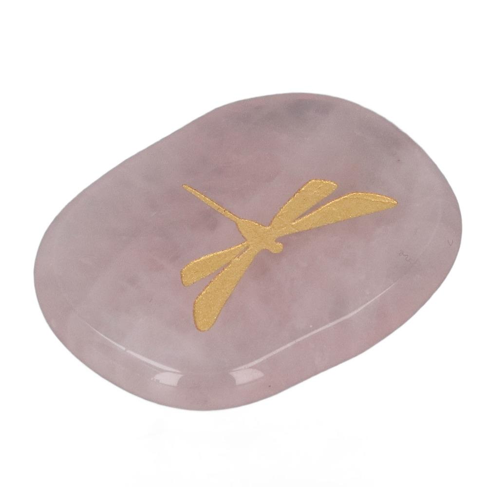 Lightweight Palm Stone Carved Dragonfly Balance Stone Soothing Worry Stone  For Stress Relief