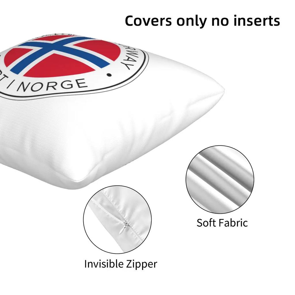 Bandera de Noruega 2 Piezas Funda de Almohada Cuadrada Funda de Cojín Decoración para Cojín Almohada de Abrigarse Confort para Hogar Sofá