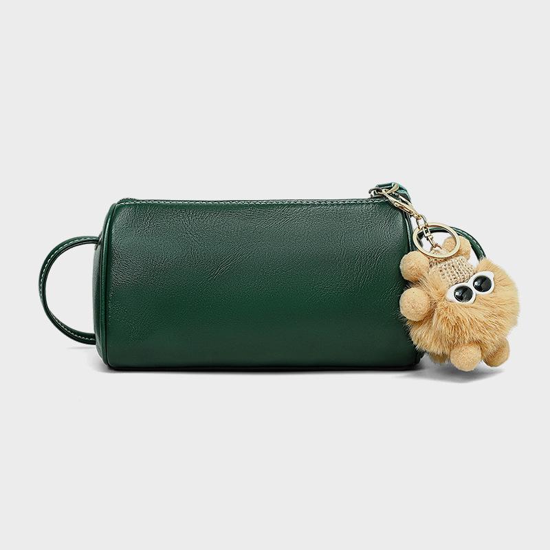 Bags New women's bags Leather small bags Shoulder messenger bags Fashion versatile pillow bags Cylinder bags